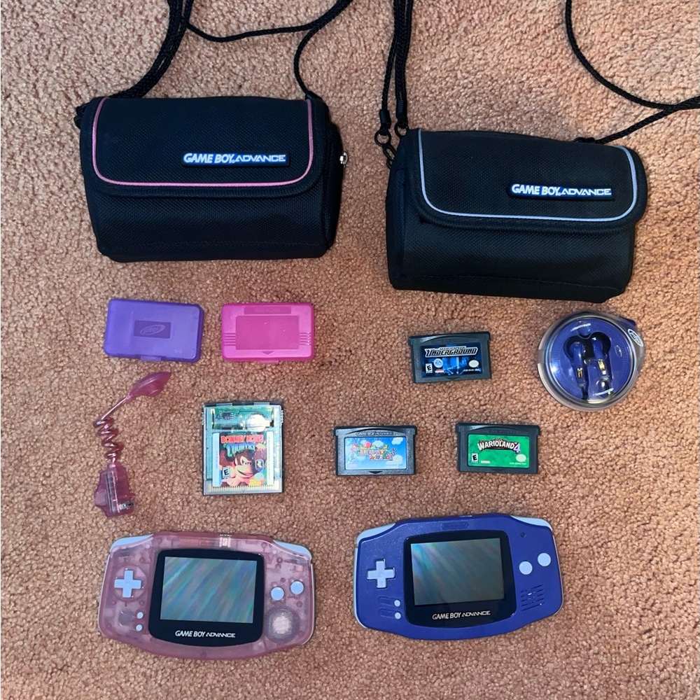 Nintendo Game Boy Advance Bundle - Purple and Pink